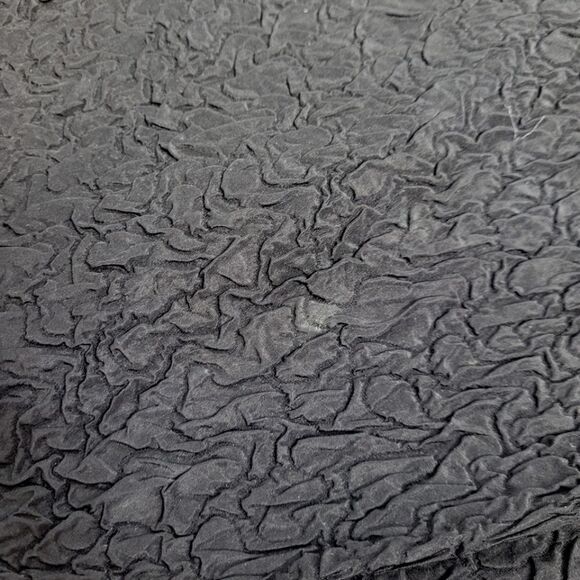 VINTAGE 80s black dress off‎ shoulder embossed gathered cocktail M - Picture 9 of 13